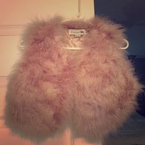 Blush feather vest